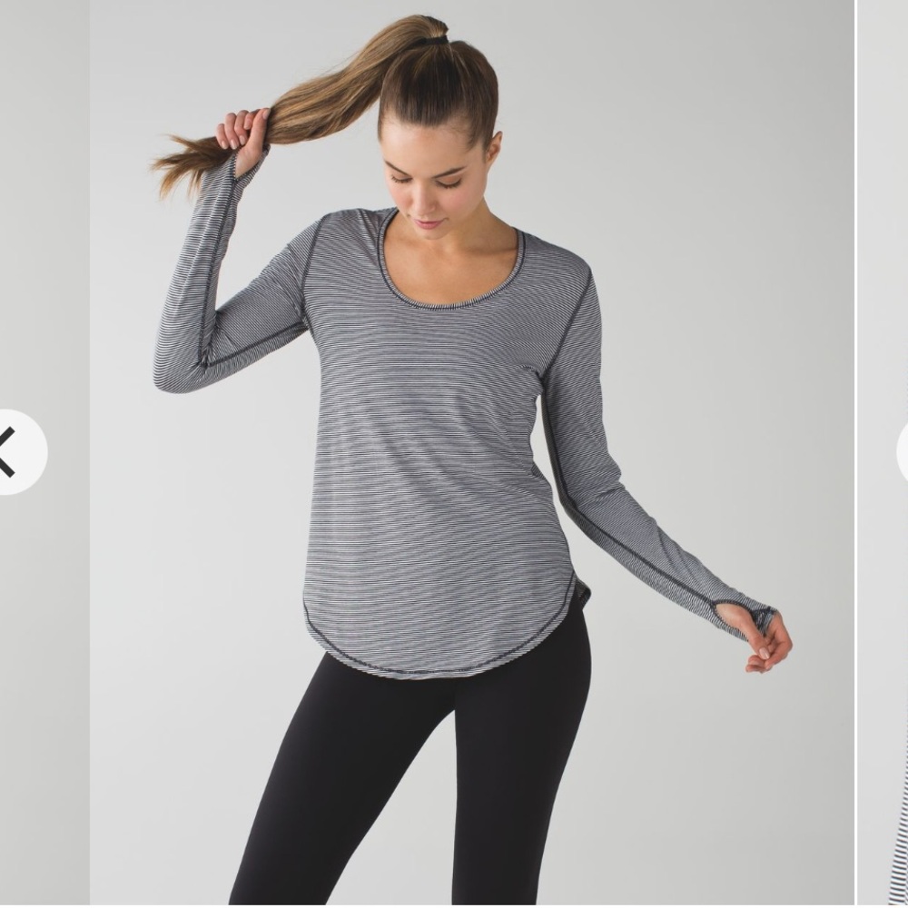 Lululemon Yogini 5 Year Striped Long Sleeve Top